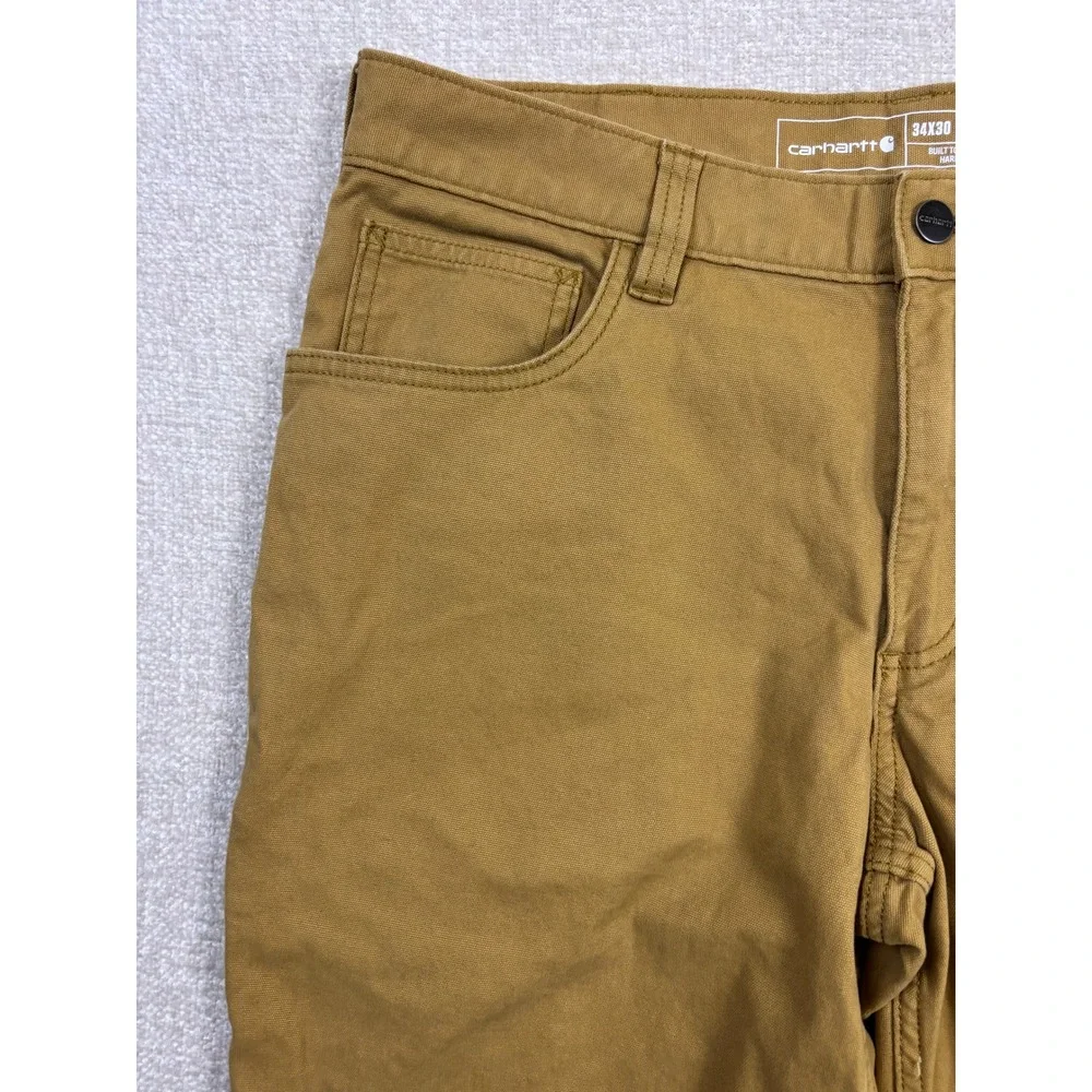 Carhartt Mens Rugged Flex Relaxed Fit Duck Work Pants Brown 34x30 102517 918